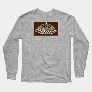 Kufi Haji Muslim Hat Design - Brown Long Sleeve T-Shirt